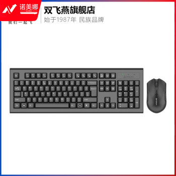双飞燕(A4TECH)3000N无线键鼠套装防水办公用商务家用USB台式机电脑笔记本外接无线键鼠套装 3000N 无线节能省电键鼠套装 无光