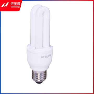 飞利浦(PHILIPS) 飞利浦2U三基色节能灯泡螺旋螺口led家用螺纹电灯台灯U型超亮日光灯管 【E27-2U】11W-白光6500K