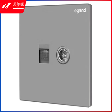 罗格朗(LEGRAND)开关插座面板 逸景系列深砂银灰色插座 墙壁插座 电脑电视插座K8/C01/TV-C3