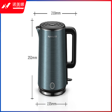 九阳(Joyoung) 电水壶家用1.7L低音烧水壶自动断电食品级304双层钢杯体开水煲K17FD-W750 蓝色
