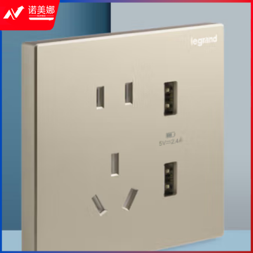 罗格朗(LEGRAND)开关插座面板 仕典米兰金大面板五孔带双口USB插座K8/426/US/U-C2