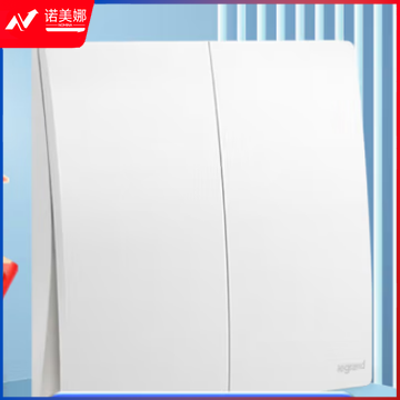 罗格朗(LEGRAND)开关插座面板 未莱系列陶瓷白色开关 双开单控F8/32/1/2C