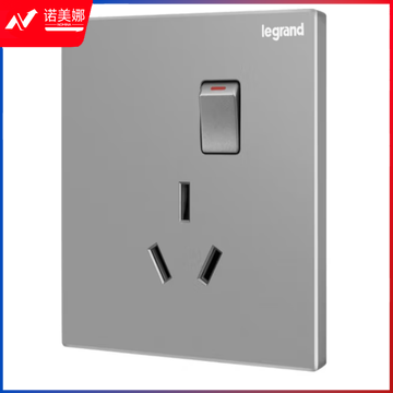 罗格朗(LEGRAND)开关插座面板 逸景系列深砂银灰色插座 墙壁插座 16A三孔带开关K8/15/15CS-C3