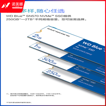 西部数据(Western Digital)1TB SSD固态硬盘 M.2接口(NVMe协议) WD Blue SN570 四通道