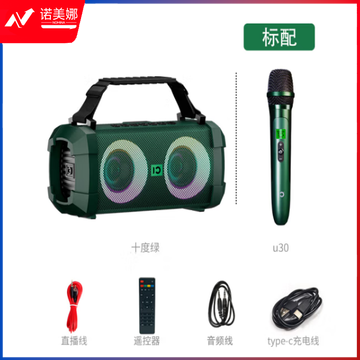 十度（ShiDu）x1蓝牙音响家庭ktv音响套装户外广场舞K歌手提无线蓝牙音箱高品质音效炫彩灯光低音炮 X1星光 十度绿