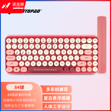 镭拓（Rantopad）RF200 蓝牙键盘ipad平板专用无线女生办公专用圆点苹果外接可连手机键盘套装 粉色