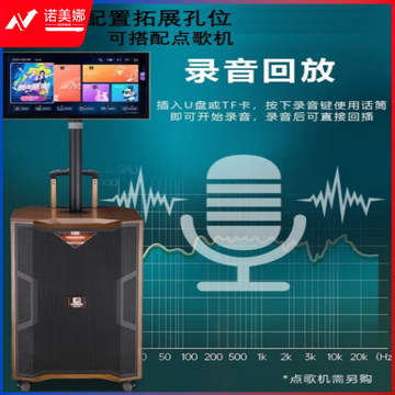 曼龙（MALONE）M-8518H音响大功率重低音蓝牙便携拉杆音箱 带声卡+2支话筒