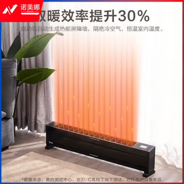 美的（Midea）HDX22K “黑骑士”取暖器 电暖器 电暖气片家用 移动地暖 节能轻音 浴室取暖 电热踢脚线取暖器