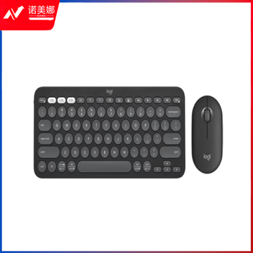  罗技（Logitech）PEBBLE 2 COMBO无线蓝牙键盘鼠标套装 办公轻音鼠标 轻薄便携时尚 2.4G+蓝牙无线键鼠套装【夜幕黑】