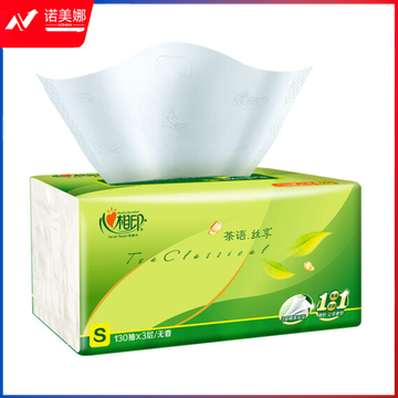 心相印抽纸 茶语丝享系列3层150抽面巾纸 S码 132mm*190mm 1箱24包
