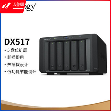 群晖（Synology）DX517 5盘位NAS网络存储扩充设备 希捷酷狼16TB*5