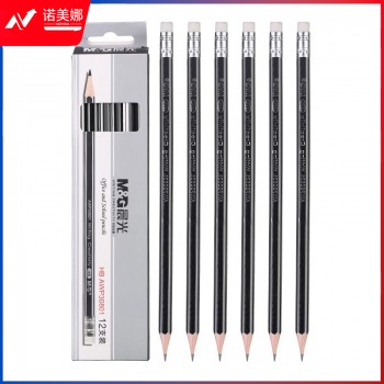晨光（M&G）AWP30801 HB六角木杆铅笔带橡皮 12支/盒