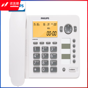 飞利浦（PHILIPS）HCD9889(282)TSD来电显示语音报号固定电话机座机家用办公电信电话 白色
