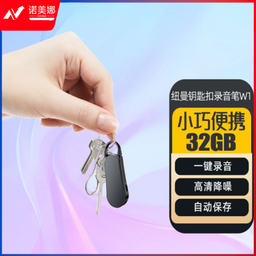纽曼（Newsmy）录音笔 W1 32G 钥匙扣录音器 微型小巧随身便携 大电量 专业高清降噪 学习培训商务会议 黑色8101116