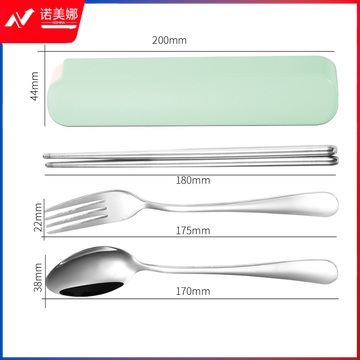 不锈钢餐具 勺子 叉子 筷子三件套