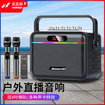 纽曼（Newmine）K112蓝牙音箱 音响户外广场舞K歌直播专用低音炮桌面家用便携式无线小音响带声卡麦克风 带双话筒+遥控器