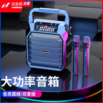 纽曼（Newmine）K99无线蓝牙音箱户外大音量广场舞音响小型家用收音机手提便携式带麦克风地摊摆摊喇叭双麦版 带双话筒+遥控器 