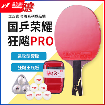 红双喜（DHS）狂飚PRO横 乒乓球拍国手底板专业级乒乓拍 狂飚PRO横拍单拍