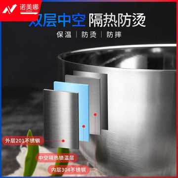 304不锈钢碗 11.5cm双层加厚隔热汤碗饭碗学生碗 耐摔耐用