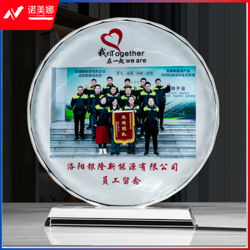 奖杯学生毕业纪念品赠礼水晶奖杯树脂彩印玻璃礼品工艺品同学聚会留念合照摆件奖杯经典太阳花18*16cm（下单前询价）