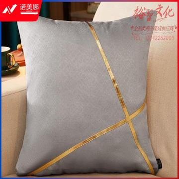 La Torretta 抱枕 纯色天鹅绒 腰靠 提花刺绣 亮银灰 45*45cm