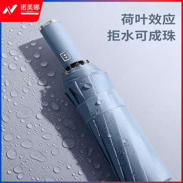 红叶雨伞双龙骨12骨自动雨伞成人遮阳伞加厚黑胶太阳伞礼品广告雨伞-全自动十骨双骨（20根龙骨）雾霾蓝