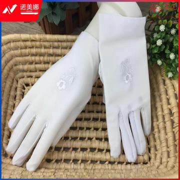 女士弹力刺绣白手套 小号