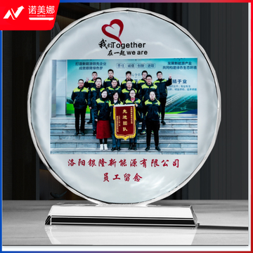 奖杯学生毕业纪念品赠礼水晶奖杯树脂彩印玻璃礼品工艺品同学聚会留念合照摆件奖杯经典太阳花16*14cm（下单前询价）