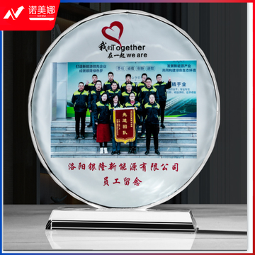 奖杯学生毕业纪念品赠礼水晶奖杯树脂彩印玻璃礼品工艺品同学聚会留念合照摆件奖杯经典太阳花17*15cm（下单前询价）
