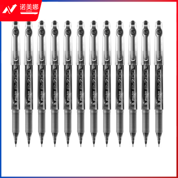 百乐 BL-P70 中性笔0.7mm 考试 / 财务用笔 中性笔顺滑针嘴签字笔 黑色 12支 黑色