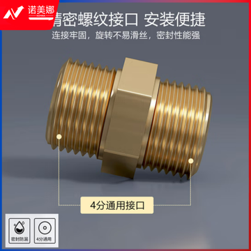 莱尔诗丹(Larsd)T1加厚全铜对丝4分外丝直接进水管接头管件水暖配件