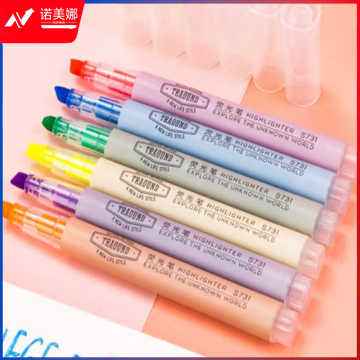 得力(deli)6色荧光笔套装 彩色醒目标记笔 6支/盒
