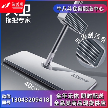 大卫【黄晓明同款】免手洗平板拖把加厚三层大拖布5层刮污P12