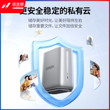 绿联私有云 DH2100 网络云存储(双盘位 配2×2T酷狼硬盘)家庭个人云网盘  DBJ202307171328032