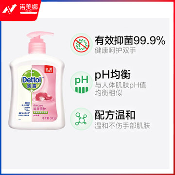 滴露Dettol健康抑菌洗手液滋润倍护500g 抑菌99.9%   DBJ202302041532592