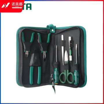 世达(SATA)8件电子工具组套/8件套组合螺丝刀尖嘴钳电工剪电子工具套装03750 DBJ202301281051220