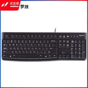 罗技(Logitech) 键盘K120 键盘 有线键盘 办公键盘 全尺寸 黑色 U口 黑 色 DBJ202308051019432