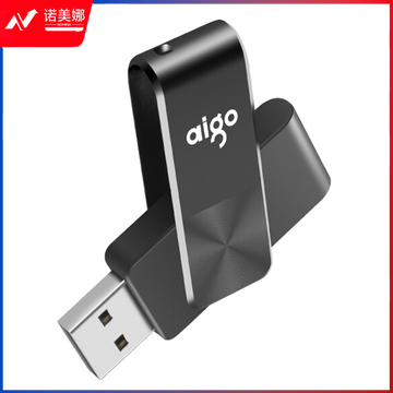 爱国者（aigo）32GB优盘U盘 USB2.0 U盘 U266迷你款 黑色 简约可侧旋转金属商务U盘 64GB