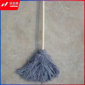 灰棉线墩布  木柄圆头拖把 家用老式棉线拖把