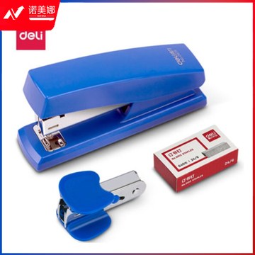 得力(deli)12#办公订书机3件套(订书器+订书钉+起钉器) 办公用品 蓝色0354   DBJ202302201025260