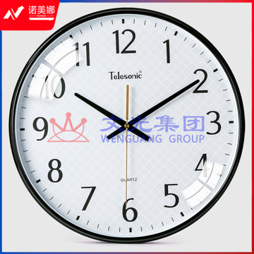 天王星 挂钟 创意时尚简约钟表客厅时钟 静音挂钟 Q3644 黑色 DBJ202304041439480