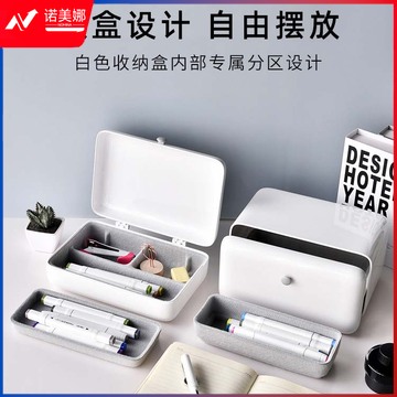 洛斐/Lofree MN501 玲珑办公收纳套装-极光白 化妆品收纳盒口红首饰品梳妆台桌面护肤品防尘物品收纳 MN501 极光白