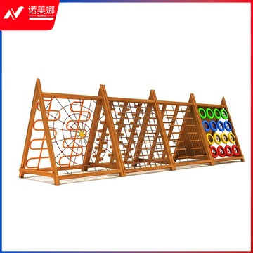 蓝京非凡 4.9*1.5*H2m幼儿园大型木质攀爬架23312A 游乐场/体育场馆设施