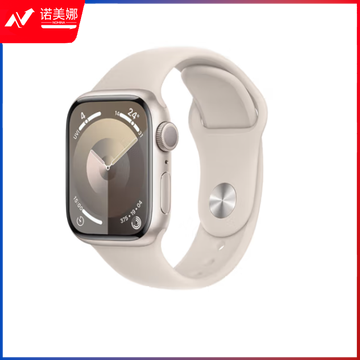 Apple/苹果 Watch Series 9 智能手表GPS款41毫米星光色铝金属表壳 星光色运动型表带S/M MR8T3CH/A