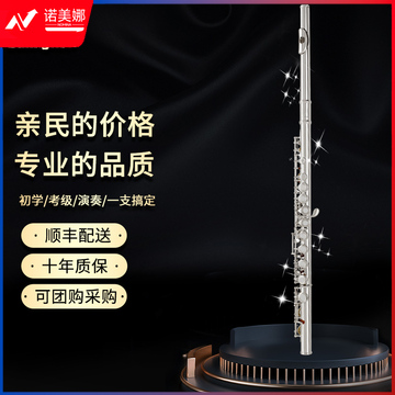 斗牛士长笛乐器C调16孔附E键镀镍初学演奏考级通用