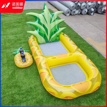 上幼玩具 菠萝水上躺椅大号水上躺椅充气菠萝草莓浮排网红拍照水果泳圈玩具