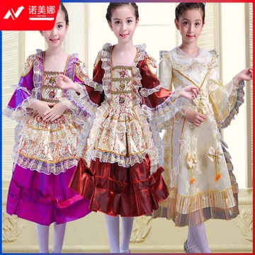 南极人 新款儿童男女宫廷舞台话剧演出服 一套装 衣长尺寸100cm