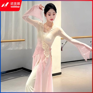 国标 小寒古典舞蹈服渐变蝴蝶纱衣练功服飘逸中国舞演出服裙裤表演服秋