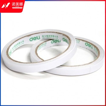 得力（deli） 30404 双面胶 棉纸双面胶带 80um薄粘胶层 9mm*10y/卷 2卷/袋 5袋装 BG.561