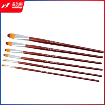 尼龙圆头水粉笔 油画笔丙烯画笔学生美术颜料画笔hb1703 双号6支装
